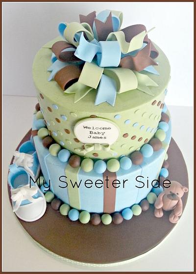 Welcome Baby James - Cake by Pam from My Sweeter Side