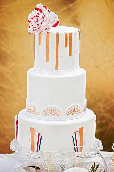 Art Deco inspired wedding cake - Cake by PunkRockCakes