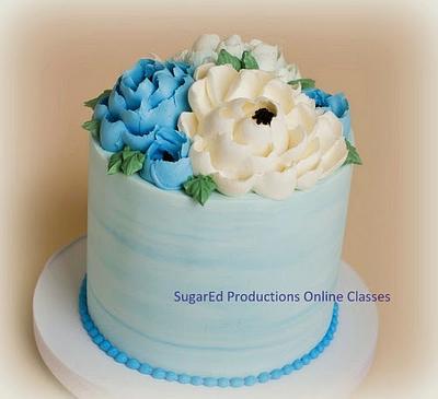 Jumbo Buttercream Flowers  - Cake by Sharon Zambito