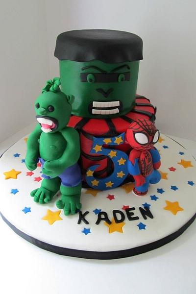 Spider-Man & Hulk 5th Birthday Cake - Cake by Denise Frenette 