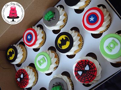 Superhero themed cupcakes!  - Cake by The Icing Artist