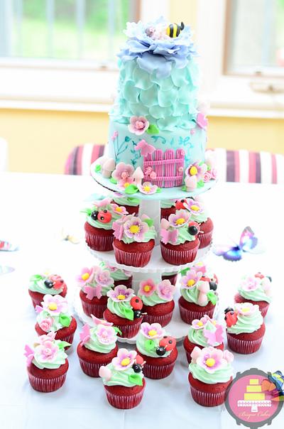 Blossoms Spring Baby Shower Theme Tower - Cake by Radhika Bhasin