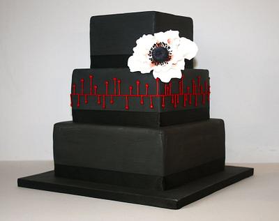 Dramatic black cake - Cake by Happyhills Cakes