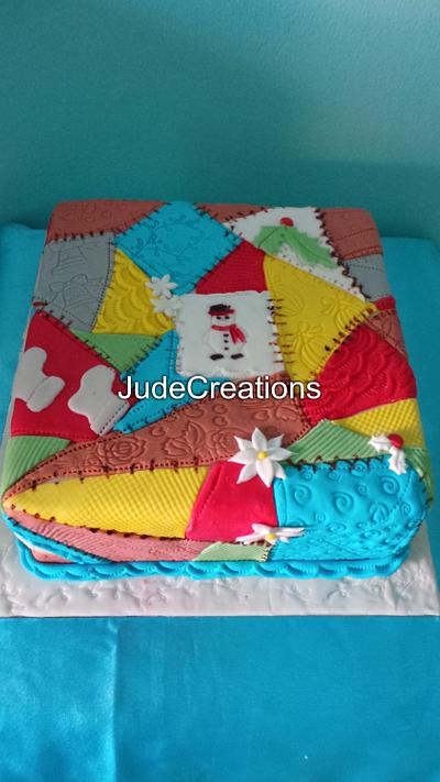 Quilting Fabric Scrap Christmas Cake - Cake by JudeCreations