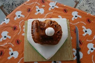 Home Plate, ball and glove - Cake by Traci