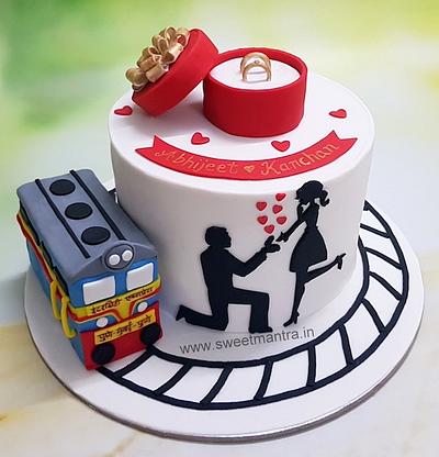 Customised cake for Ring Ceremony - Cake by Sweet Mantra Homemade Customized Cakes Pune