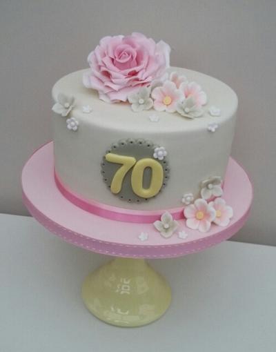 70th Birthday Rose  - Cake by The Buttercream Pantry
