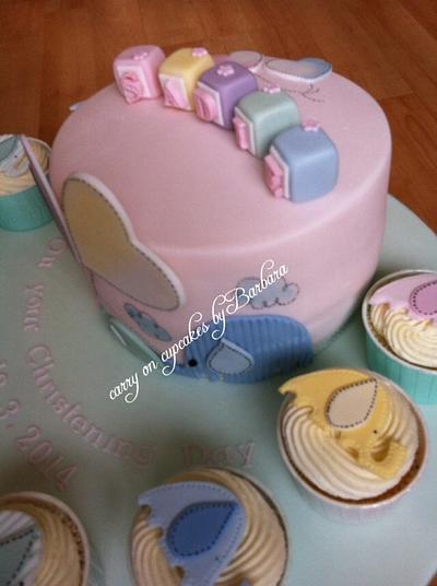 Elephant christening cake - Cake by Carry on Cupcakes