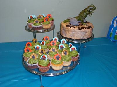 Dino and Cupcakes - Cake by Dayna Robidoux