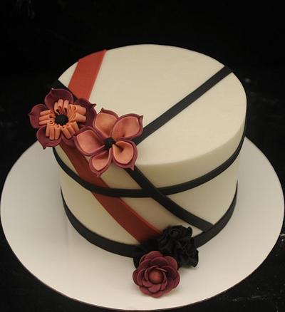 Fun Flowers and Stripes - Cake by Sugarpixy