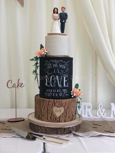 Chalkboard wedding cake - Cake by Daisychain's Cakes