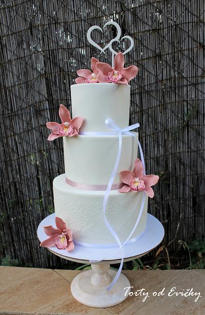 Wedding with orchids  - Cake by Cakes by Evička