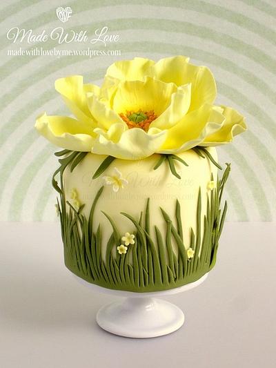 Yellow Poppy Cake - Cake by Pamela McCaffrey