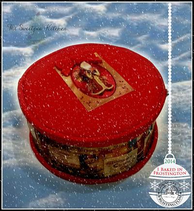 Christmas in Frosting ~ Victorian Christmas Box with 3D edible decopage gift tag   - Cake by The Sweetpea Kitchen 