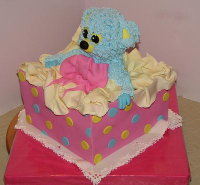 Teddy Bear gift box cake - Cake by yael