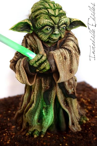 Yoda Cake for Star Wars : The Force Awakens - Cake by Vicki's Incredible Edibles