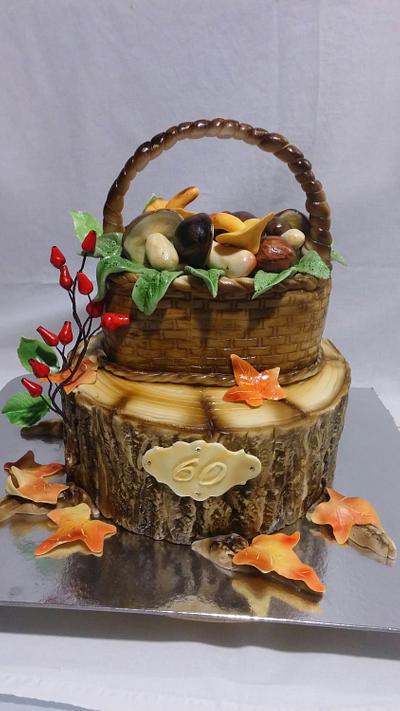 Basket of mushrooms - Cake by alenascakes