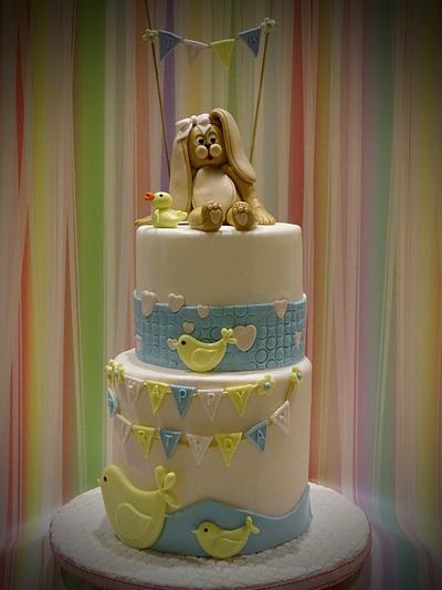 Bunny birthday cake - Cake by The Elusive Cake Company