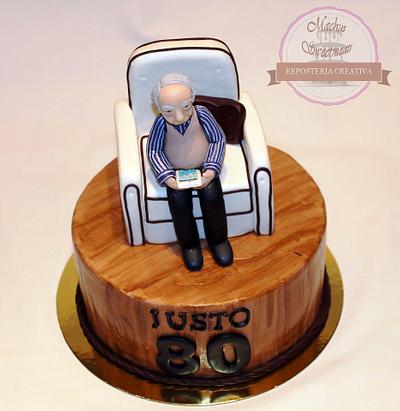 80th birthday fondant cake - Tarta fondant 80 cumpleaños - Cake by Machus sweetmeats