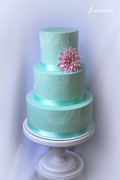 Mint green wedding cake - Cake by Lorna