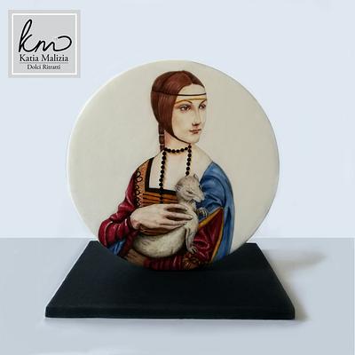 The lady with the ermine for Leonardo Da Vinci Sugar Art Collaboration - Cake by Katia Malizia 