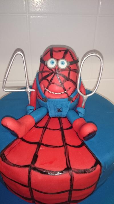 Minion spider man 40th  - Cake by claireleighbell