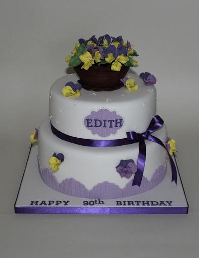 Winter Pansies Birthday Cake - Cake by Erika Cakes