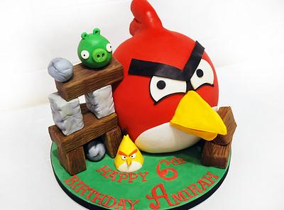 Red Angry Bird Cake. - Cake by Danielle Lainton