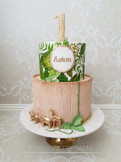 Tropical Safari 1st Birthday  - Cake by designed by mani