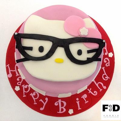 Kitty cat with specs! - Cake by FoodieBakes
