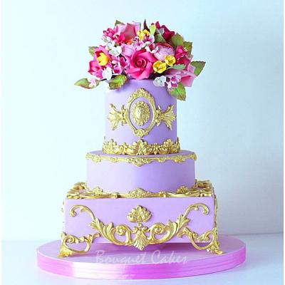 Purple Wedding Cake - Cake by Ghada _ Bouquet cakes