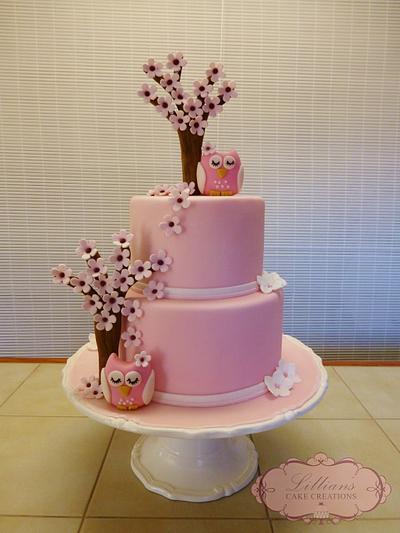 Owl baby shower cake - Cake by Lilly09
