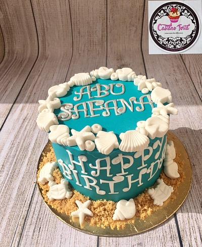 seashells summer themed cake  - Cake by Castaño torta Riham Ismail