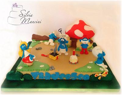 The smurf village  - Cake by Silvia Mancini Cake Art