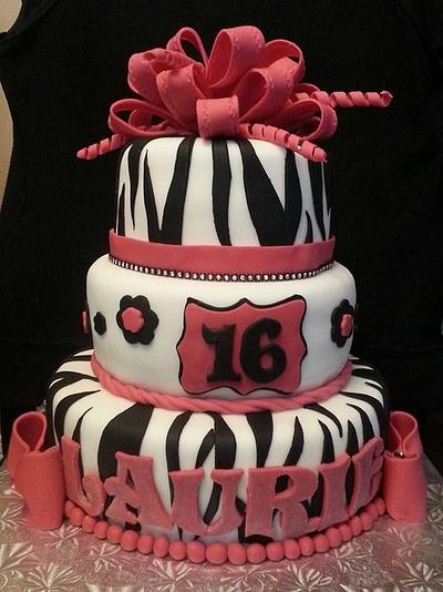 Zebra and pink - Cake by Valeryn