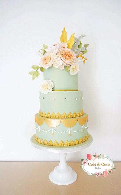 Swarovski Mint Wedding Cake - Cake by Cobi & Coco Cakes 