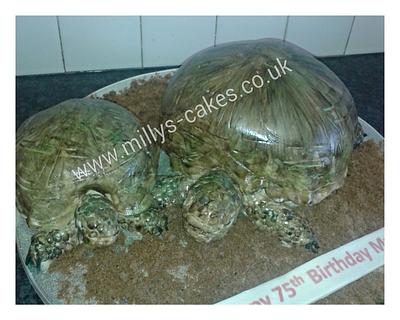 mum and baby tortoise - Cake by milly2306