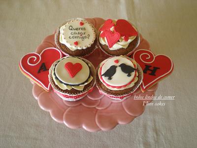 Valentine's cupcakes and cookies - Cake by Gabriela Lopes (Bolos lindos de comer)