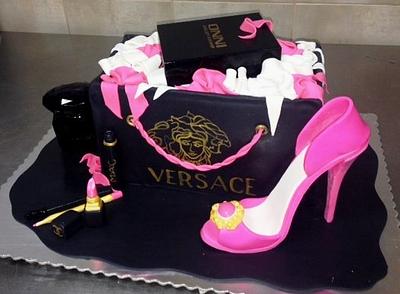 Versace bag and shoe cake - Cake by The House of Cakes Dubai