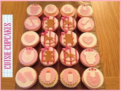 Stripe Baby Shower Cupcakes - Cake by Cutsie Cupcakes