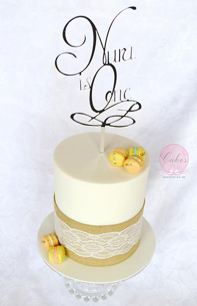 Burlap and lace - Cake by Cakes Inspired by me