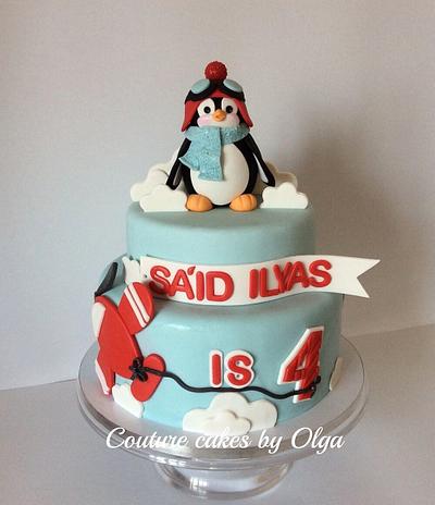 Penguin-pilot BD cake - Cake by Couture cakes by Olga