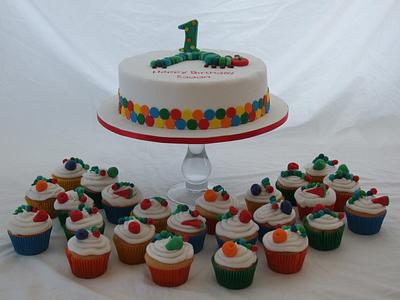 Hungry Little Catapiller cake and cupcakes - Cake by Its a Piece of Cake
