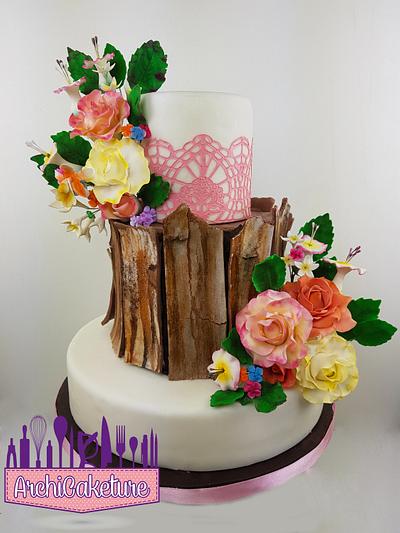 Wood and Flowers - Cake by Archicaketure_Italia