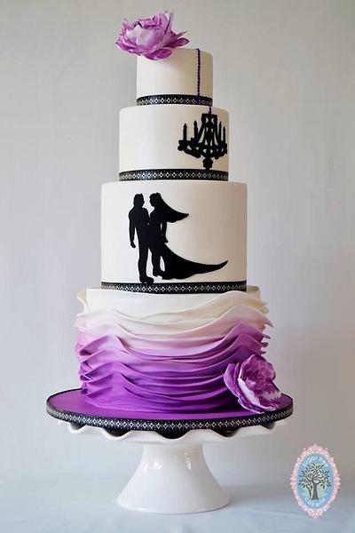Purple Silhouette Wedding Cake   - Cake by Sugar Tree Cakerie
