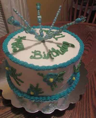 Buttercream brush embroidery - Cake by Laura 