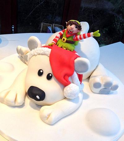 Christmas Polar Bear and Elf - Cake by The Rosehip Bakery