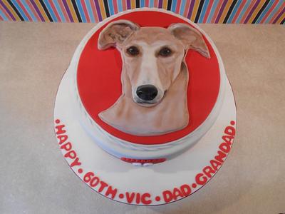"Red" the Lurcher - Cake by Dinkylicious Cakes