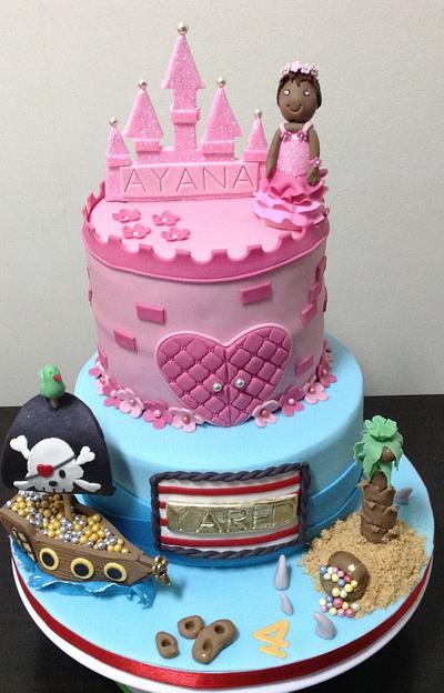Princess & Pirate 4th Birthday Cake - Cake by MariaStubbs