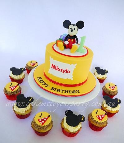Mickey Mouse Cake with matching Cupcakes - Cake by Leah Jeffery- Cake Me To Your Party